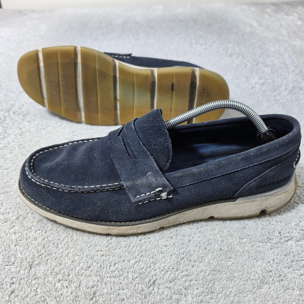 Cole Haan Penny Loafers Mens 11.5‎ Navy Blue Suede Zerogrand C35008